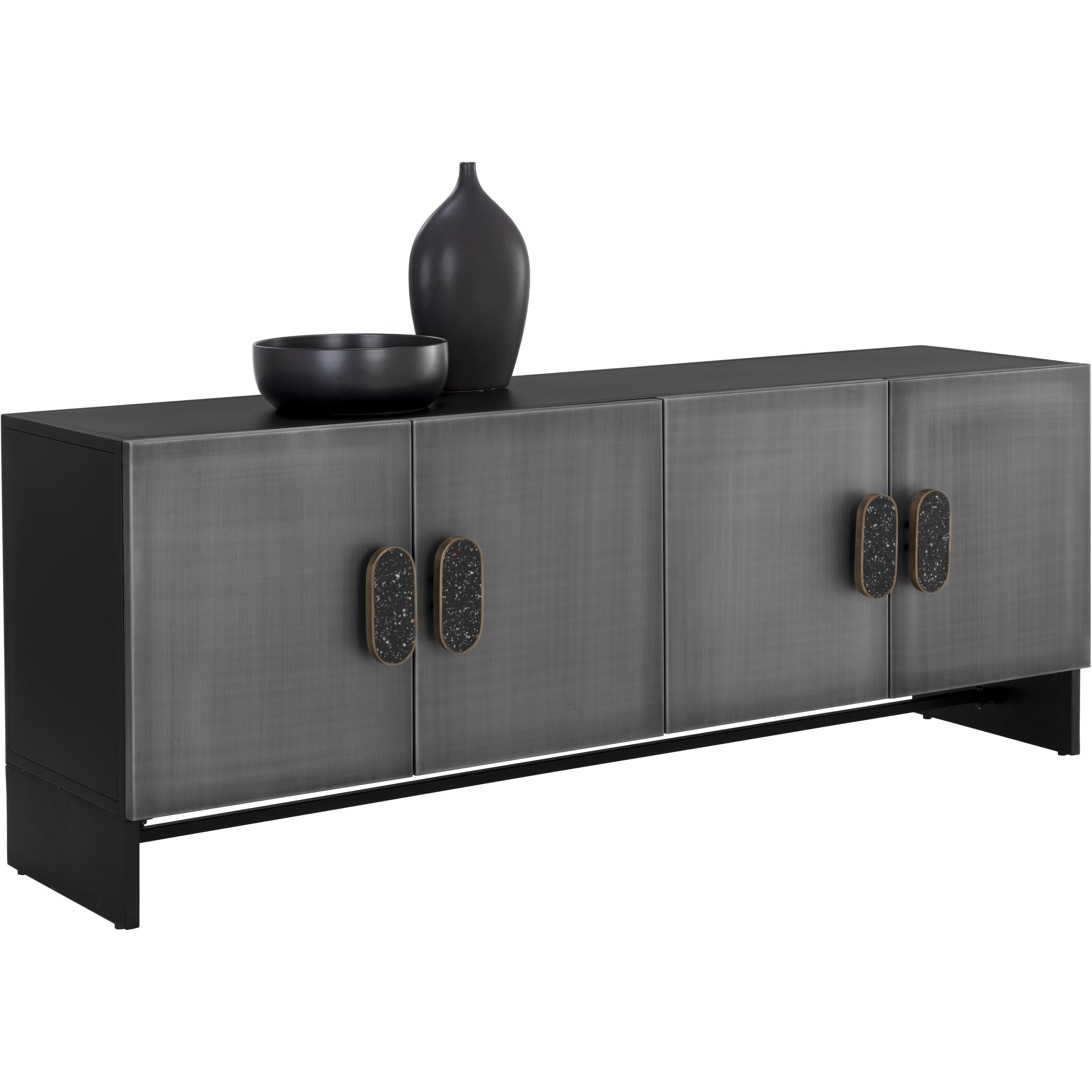 Viserys 72 X 18 inch Antique Silver / Black Sideboard